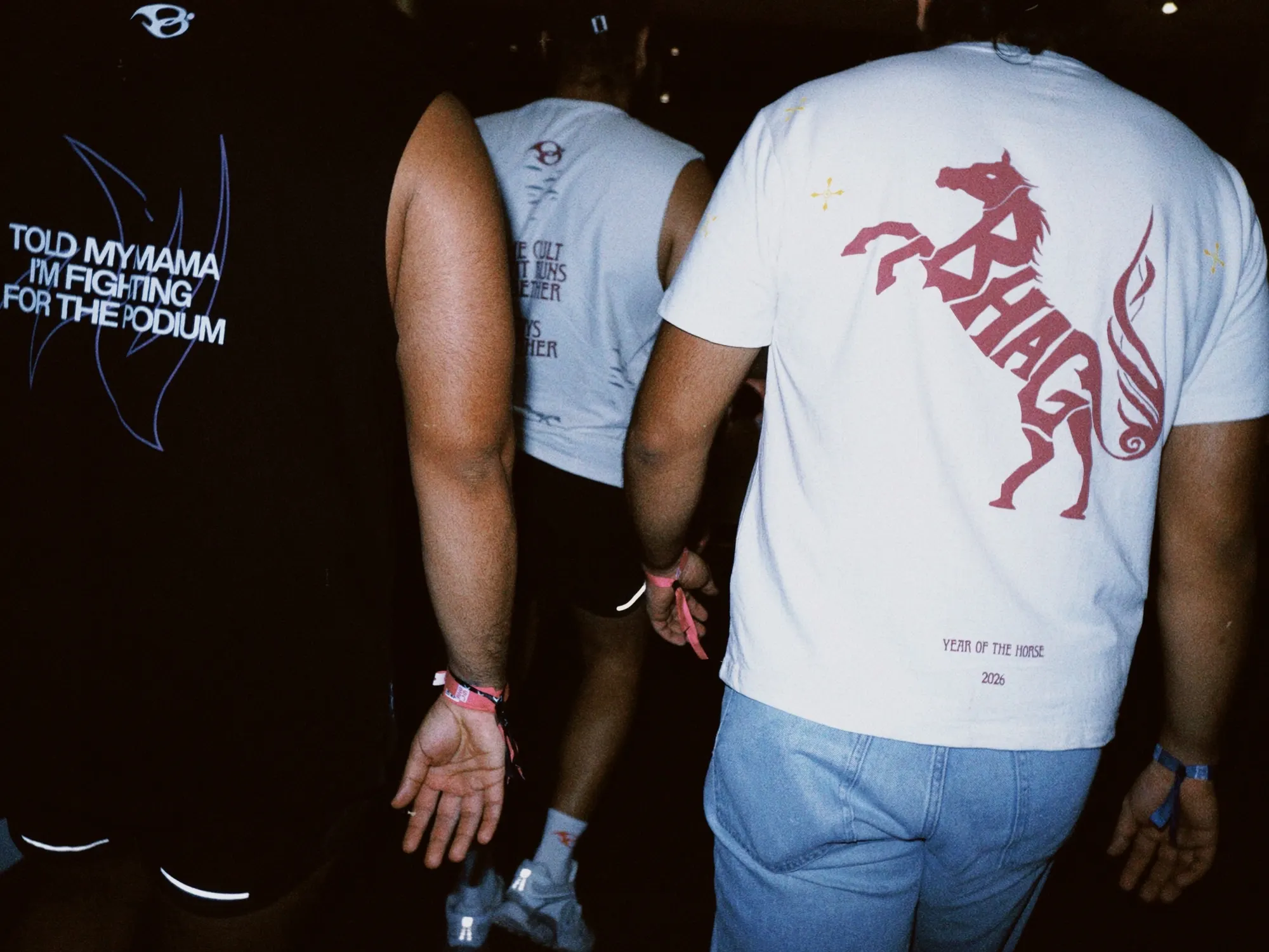 Wild Strides Tee in Ivory, back print, worn at HYROX