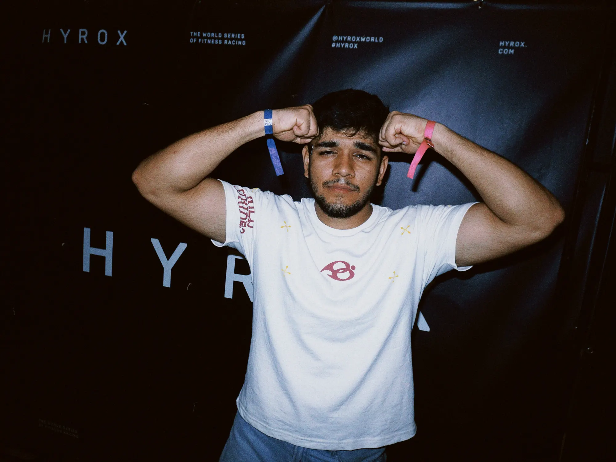Wild Strides Tee in Ivory, front, worn at HYROX