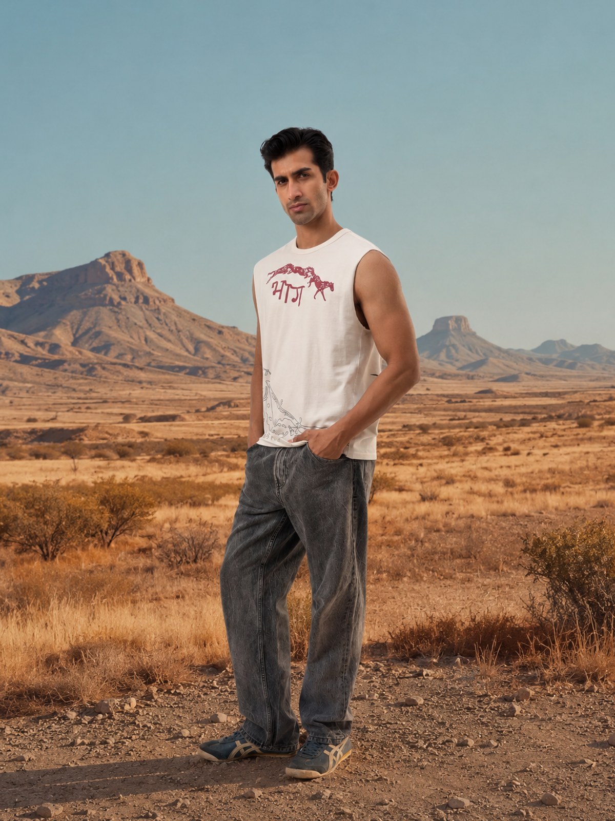 भाग Muscle Tank in Bone, worn