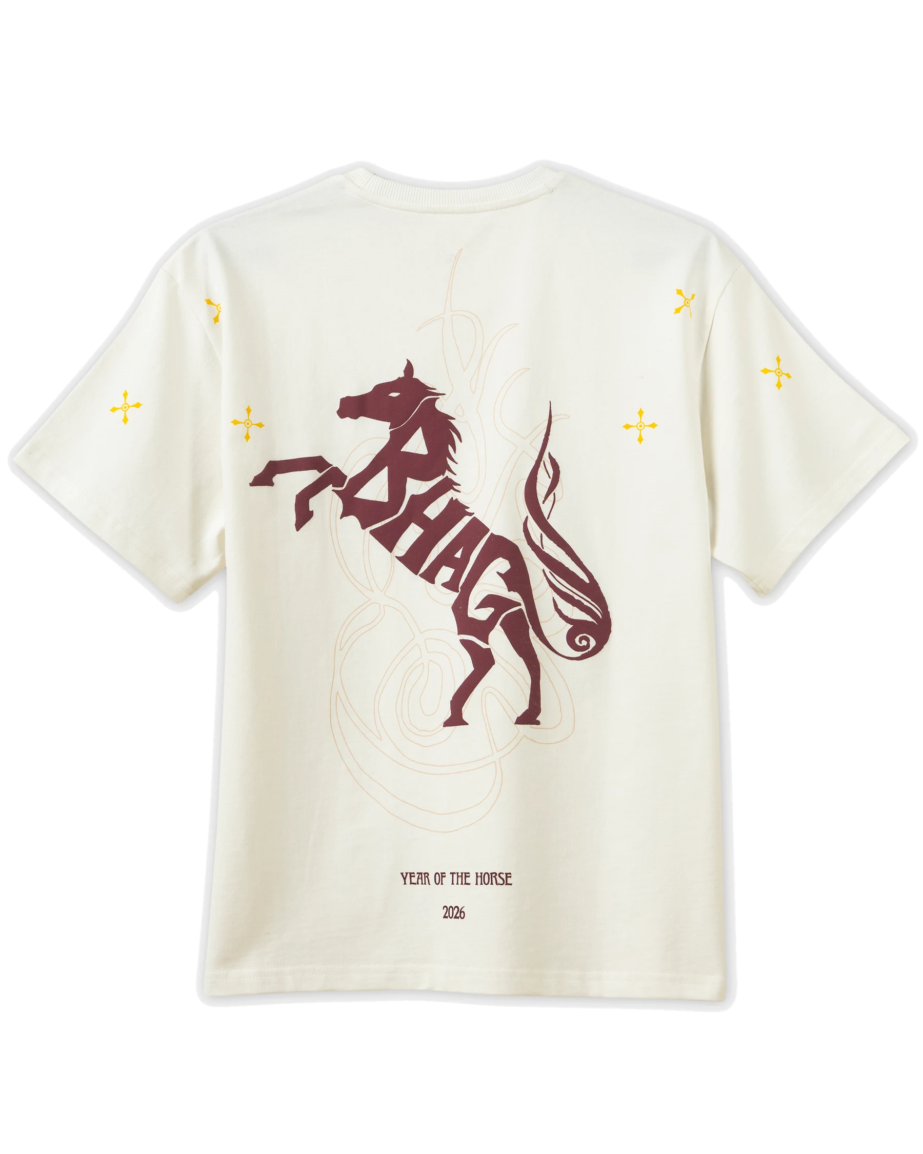 Wild Strides Tee, Ivory - back print