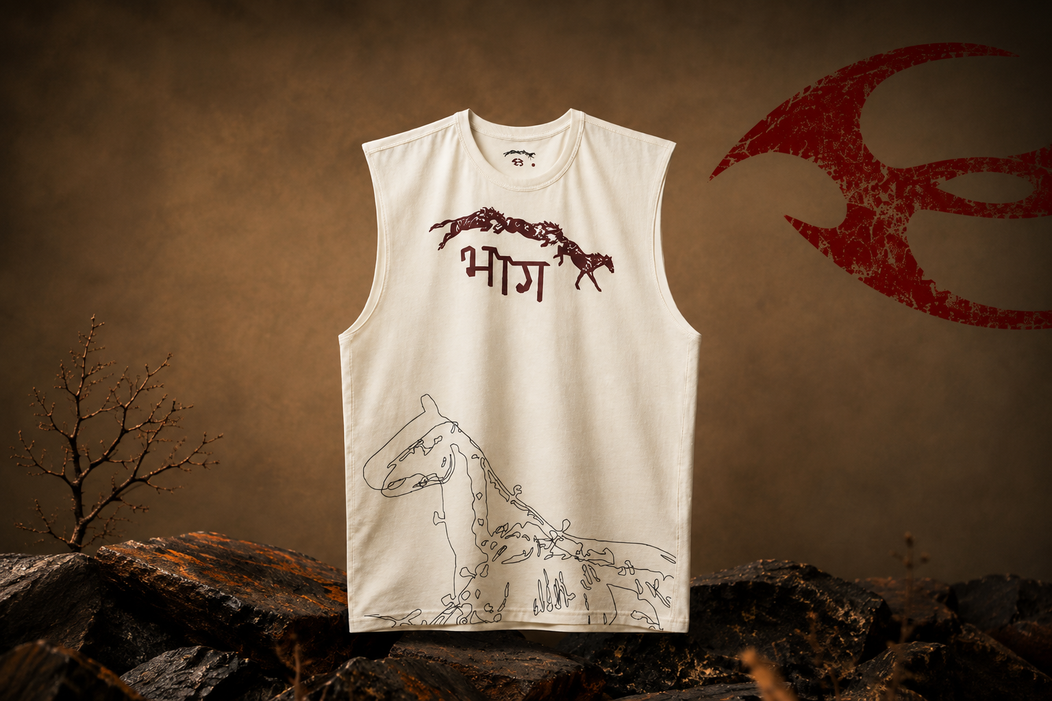 भाग Muscle Tank, Bone - front